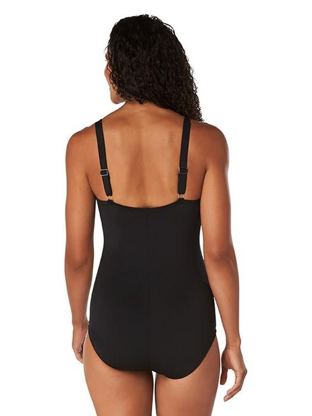 Speedo Women's Solid Shirred One Piece Swimsuit - Picture 4 of 7